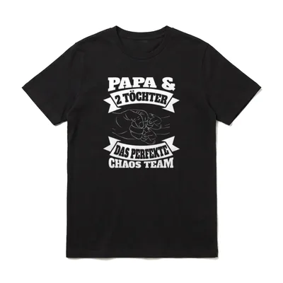 Papa 2 Töchter Perfekte T-Shirt – Klassisches T-Shirt in Schwarz