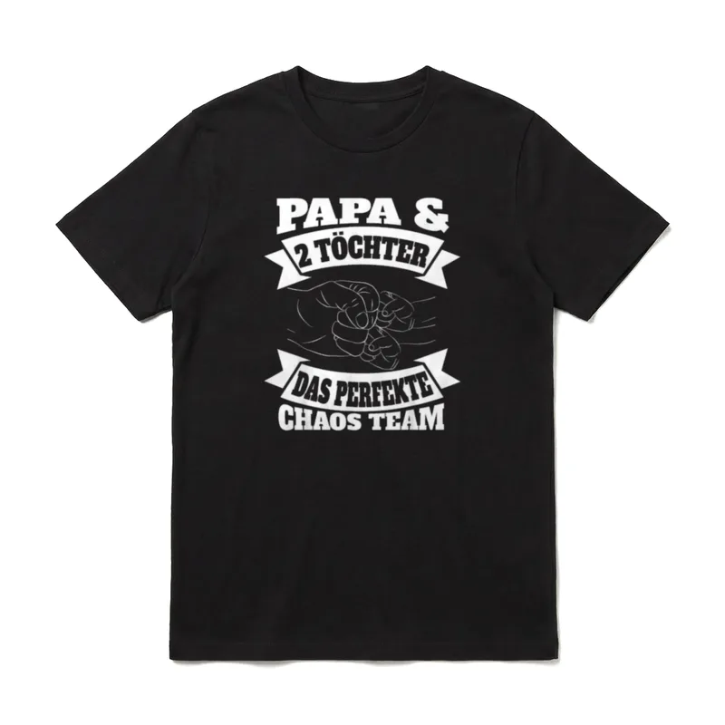 Papa 2 Töchter Perfekte T-Shirt – Klassisches T-Shirt in Schwarz