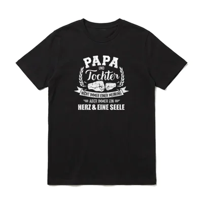 Papa und Tochter Herz T-Shirt – Papa und Tochter Fists Bump Spruch Herz und eine Seele – Klassisches T-Shirt in Schwarz