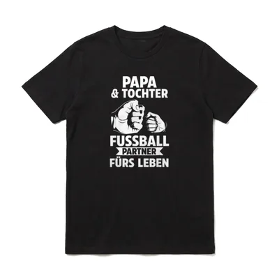 Papa und Tochter Fußball T-Shirt – Klassisches T-Shirt in Schwarz