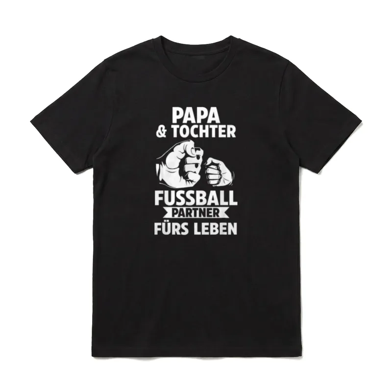 Papa und Tochter Fußball T-Shirt – Klassisches T-Shirt in Schwarz