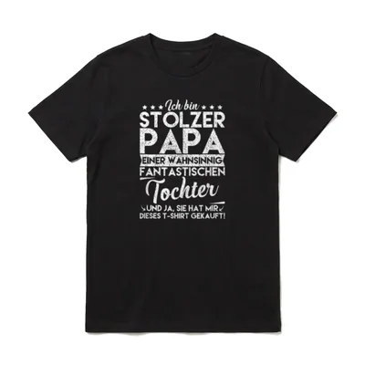 Ich bin stolzer Papa T-Shirt – Klassisches T-Shirt in Schwarz
