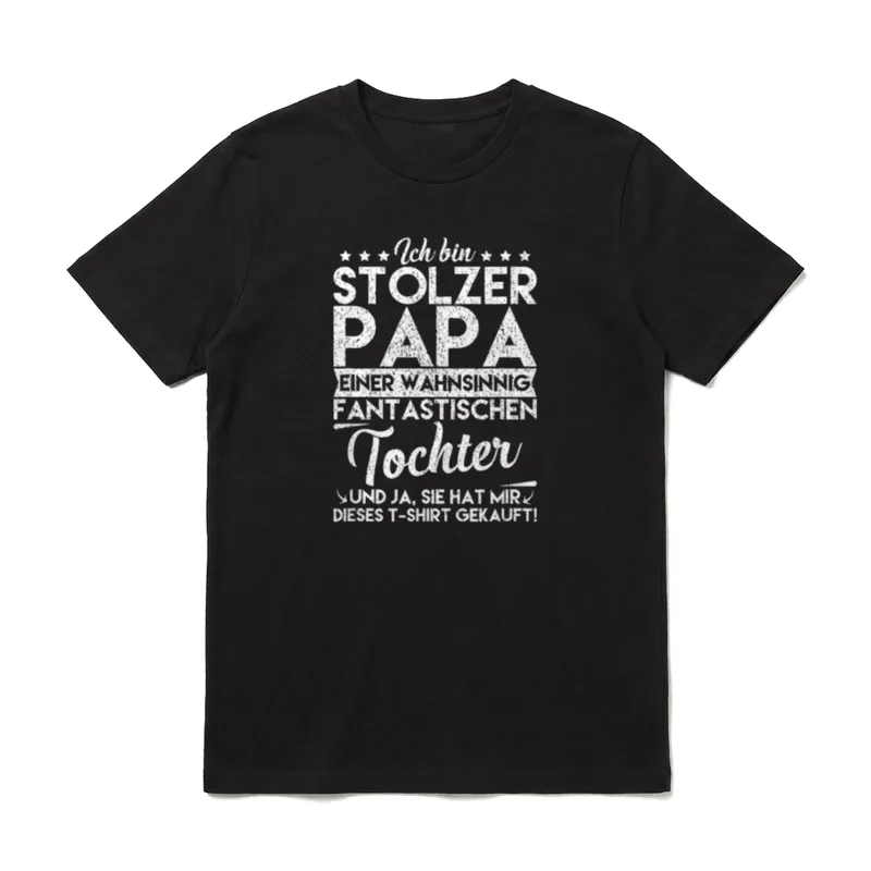 Ich bin stolzer Papa T-Shirt – Klassisches T-Shirt in Schwarz