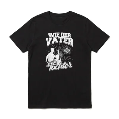 Wie Der Vater So T-Shirt – Vater und Tochter werfen Dartpfeile vor einer Dartscheibe – Klassisches T-Shirt in Schwarz