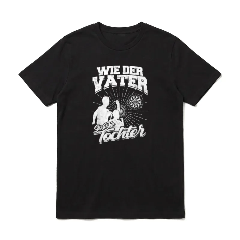 Wie Der Vater So T-Shirt – Vater und Tochter werfen Dartpfeile vor einer Dartscheibe – Klassisches T-Shirt in Schwarz