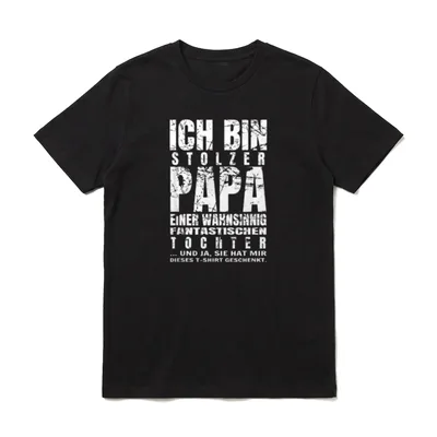 Ich bin stolzer Papa T-Shirt – Klassisches T-Shirt in Schwarz