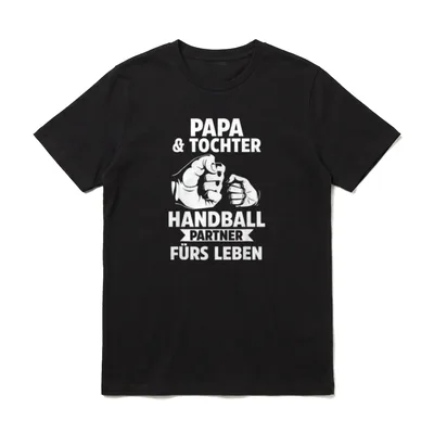 Papa und Tochter Handball T-Shirt – Klassisches T-Shirt in Schwarz