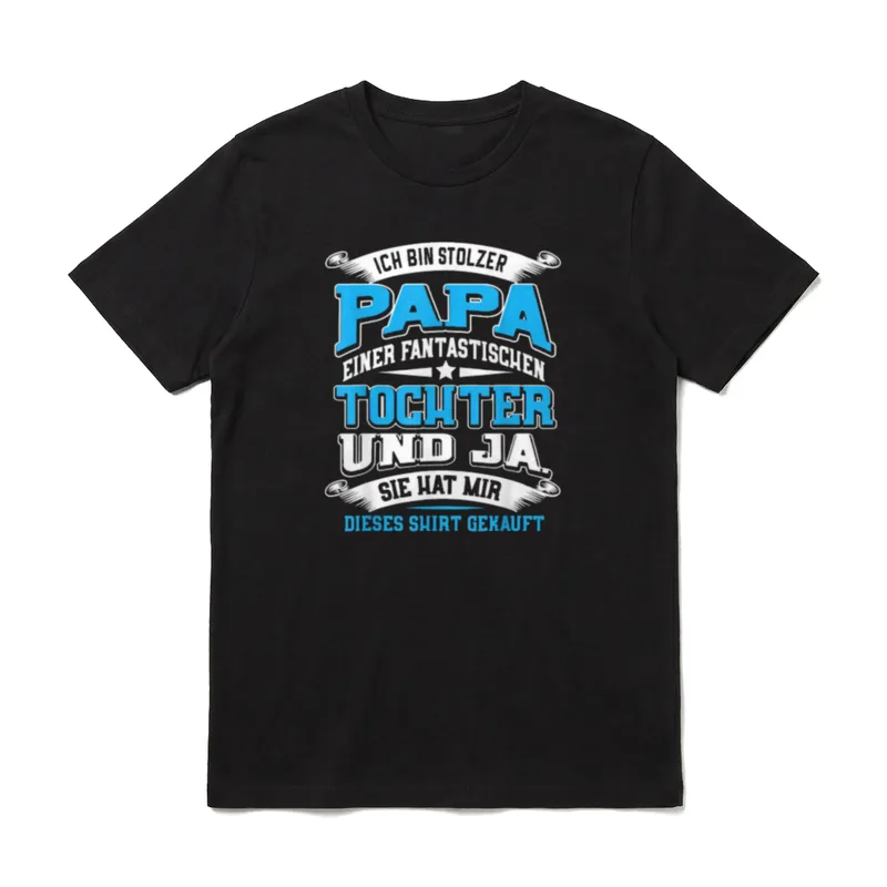 Ich Bin Stolzer Papa T-Shirt – Klassisches T-Shirt in Schwarz