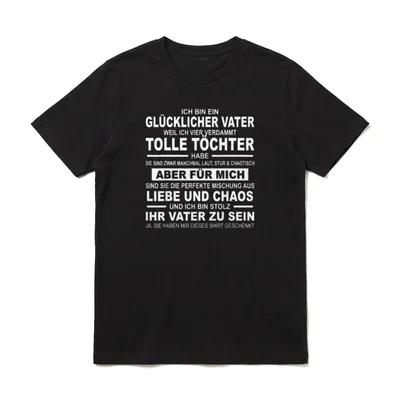 Vater Und Vier Töchter T-Shirt – Klassisches T-Shirt in Schwarz