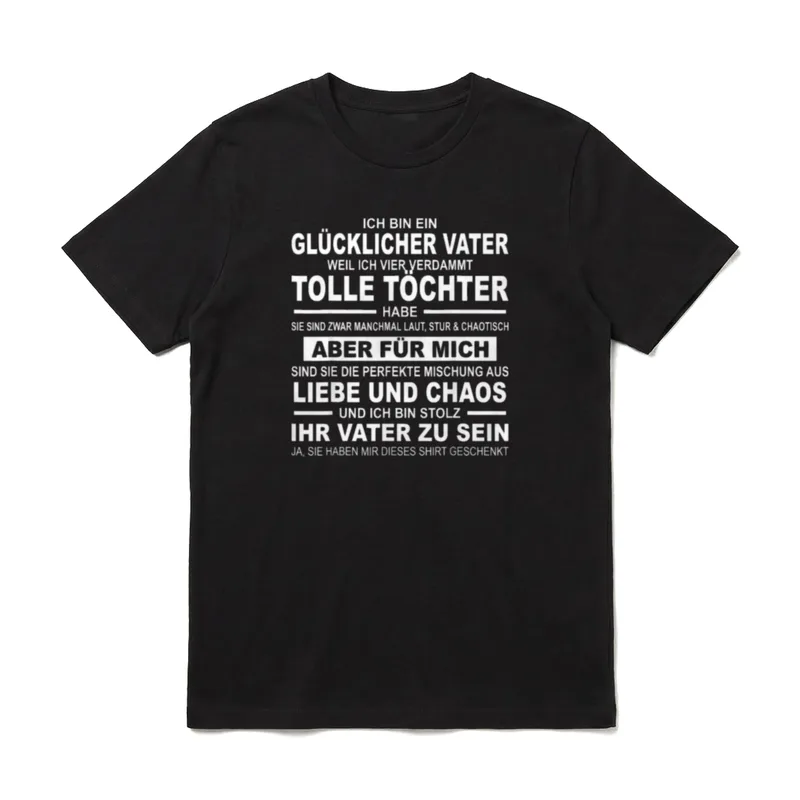 Vater Und Vier Töchter T-Shirt – Klassisches T-Shirt in Schwarz