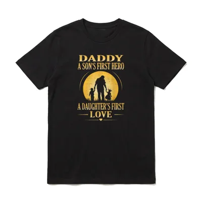 Papa ist der erste T-Shirt – Klassisches T-Shirt in Schwarz