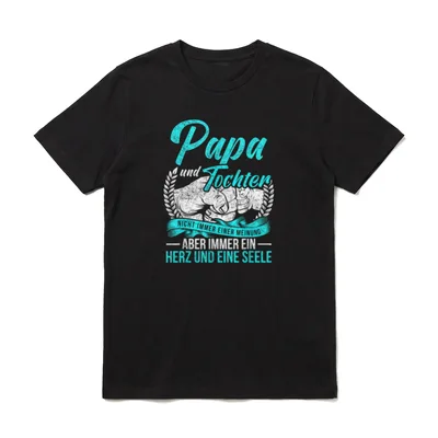 Vintage Papa und Tochter T-Shirt – Klassisches T-Shirt in Schwarz