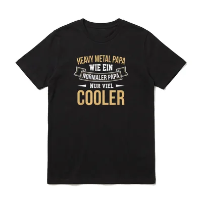 Heavy Metal Papa Rock T-Shirt – Klassisches T-Shirt in Schwarz