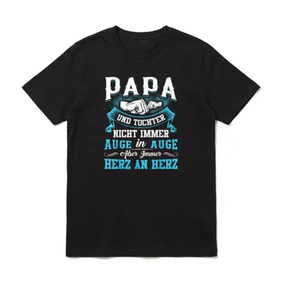 Papa und Tochter Partnerlook Spruch T-Shirt – Klassisches T-Shirt in Schwarz