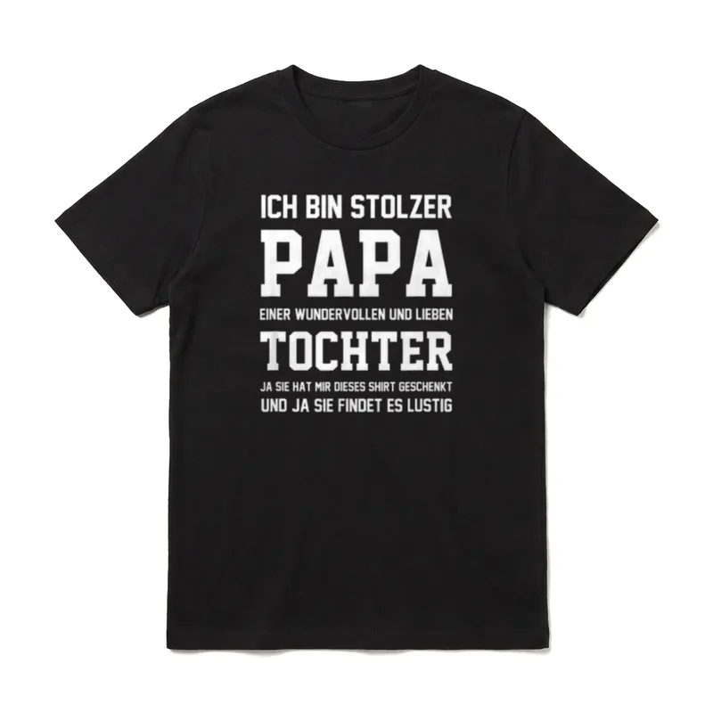 stolzer Papa mit lieben T-Shirt – Klassisches T-Shirt in Schwarz