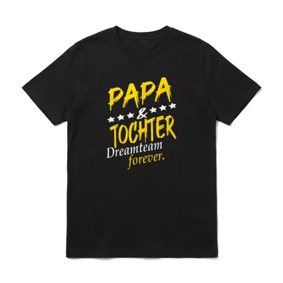 Papa und Tochter Partnerlook Dreamteam T-Shirt – Klassisches T-Shirt in Schwarz