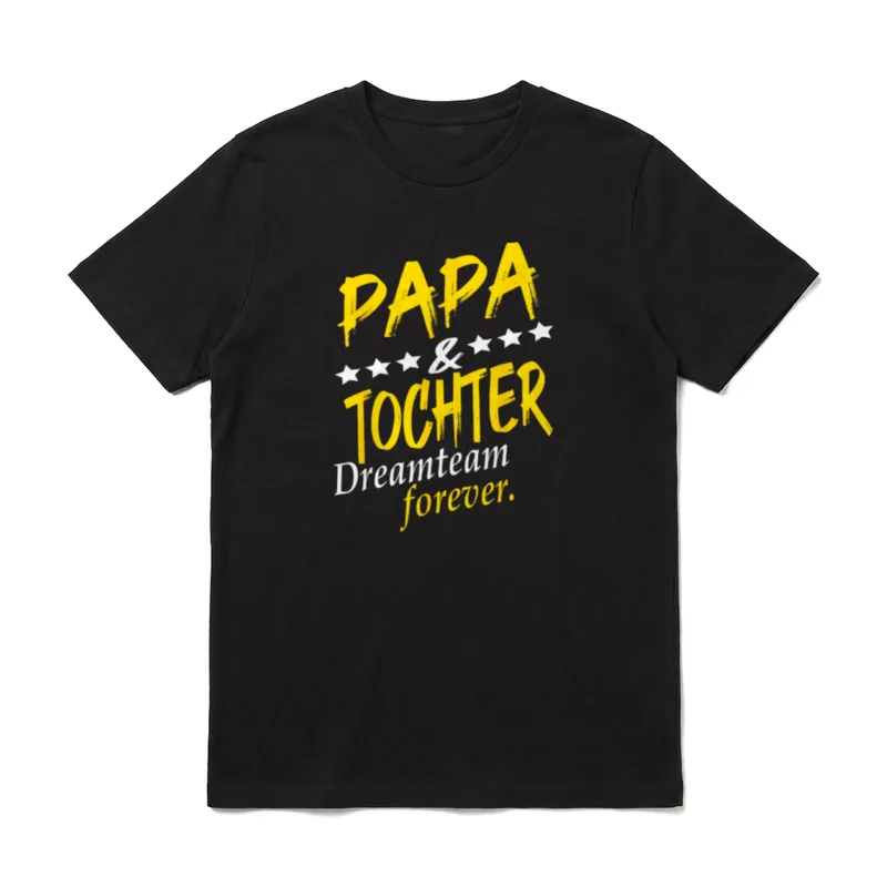 Papa und Tochter Partnerlook Dreamteam T-Shirt – Klassisches T-Shirt in Schwarz