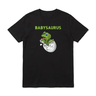 Babysaurus Vater mit Baby Sohn T-Shirt – Klassisches T-Shirt in Schwarz