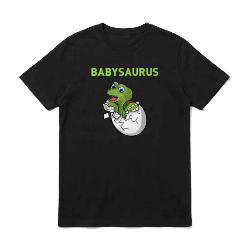 Babysaurus Vater mit Baby Sohn T-Shirt – Klassisches T-Shirt in Schwarz