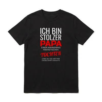 Ich bin stolzer Papa T-Shirt – Klassisches T-Shirt in Schwarz