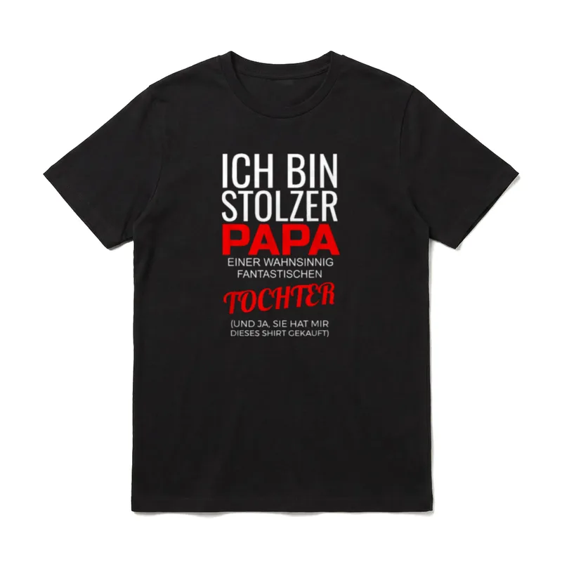 Ich bin stolzer Papa T-Shirt – Klassisches T-Shirt in Schwarz