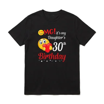 T-Shirt 30 Geburtstag – Herz-Emoji, verliebter Smiley und Schriftzug zum 30. Geburtstag – Klassisches T-Shirt in Schwarz