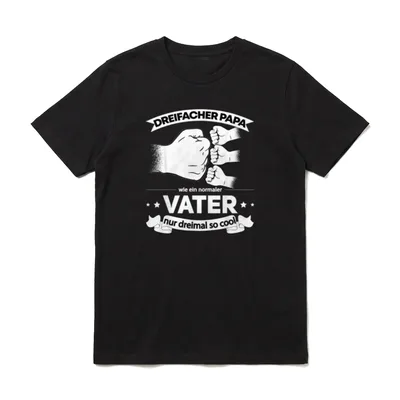 Papa hoch 3 Vatertag T-Shirt – Klassisches T-Shirt in Schwarz