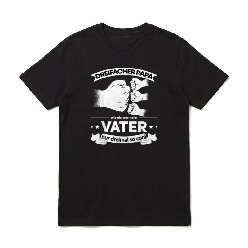 Papa hoch 3 Vatertag T-Shirt – Klassisches T-Shirt in Schwarz