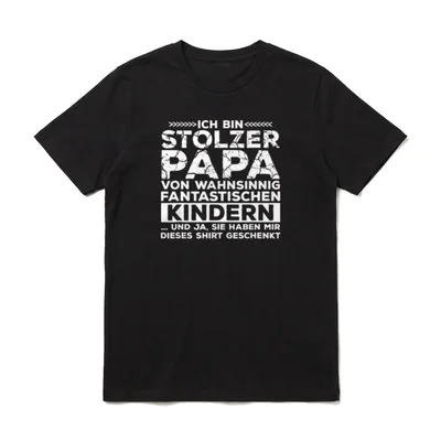 3 Drei 2 Ich T-Shirt – T-Shirt Text Ich bin stolzer Papa von fantastischen Kindern Geschenk – Klassisches T-Shirt in Schwarz