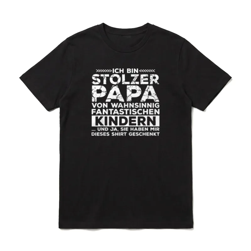 3 Drei 2 Ich T-Shirt – T-Shirt Text Ich bin stolzer Papa von fantastischen Kindern Geschenk – Klassisches T-Shirt in Schwarz