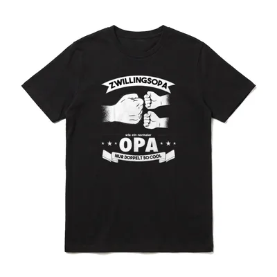Opa von Zwillingen Zwillingsopa T-Shirt – Klassisches T-Shirt in Schwarz