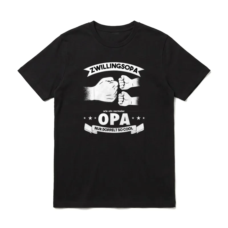 Opa von Zwillingen Zwillingsopa T-Shirt – Klassisches T-Shirt in Schwarz