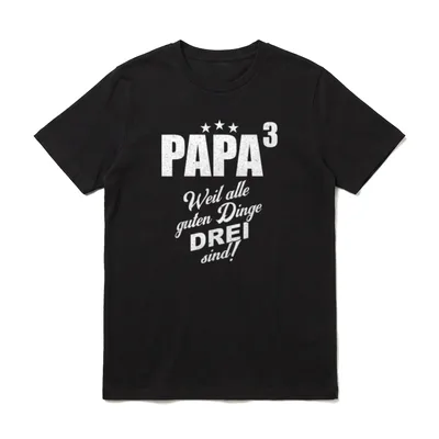 Vater Papa Drillinge Drillingsvater T-Shirt – Klassisches T-Shirt in Schwarz