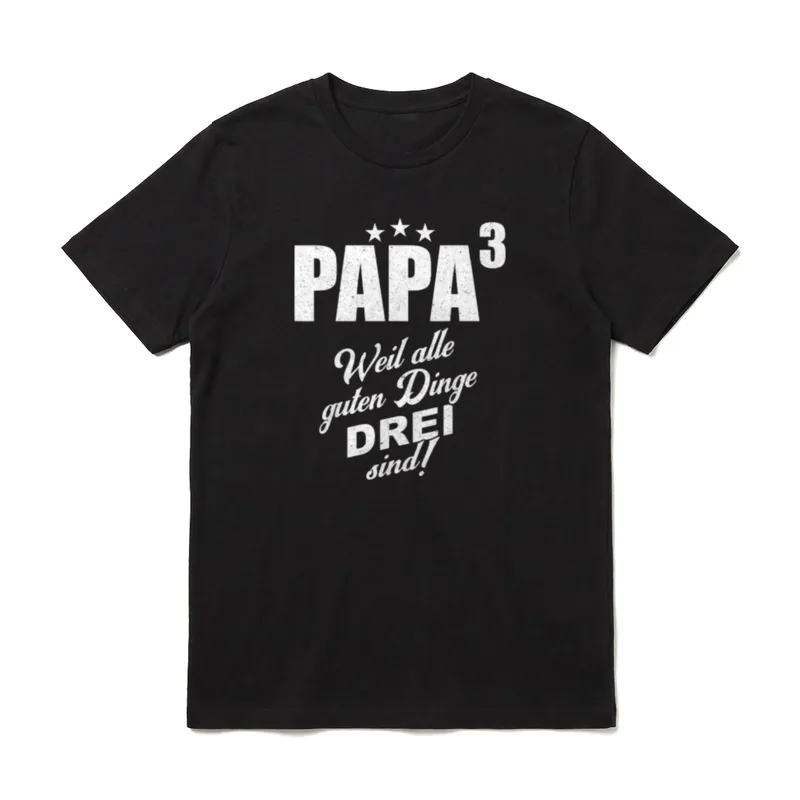 Vater Papa Drillinge Drillingsvater T-Shirt – Klassisches T-Shirt in Schwarz