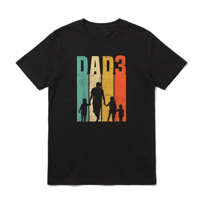 Dad hoch 3 Vater 3 Dreifach T-Shirt – Klassisches T-Shirt in Schwarz
