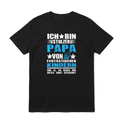 Ich bin Stolzer Papa Papa von Zwillingen & mehr T-Shirt – Klassisches T-Shirt in Schwarz