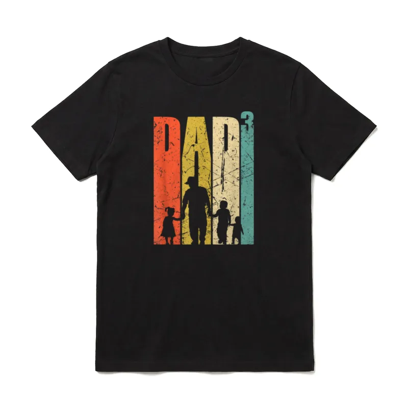 Dad hoch 3 Papa T-Shirt – Klassisches T-Shirt in Schwarz