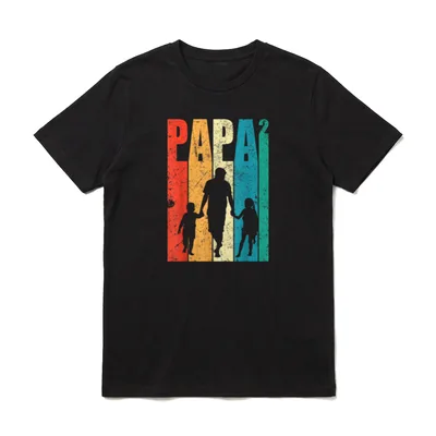 Papa Hoch 2 Dad Papa von Zwillingen & mehr T-Shirt – Klassisches T-Shirt in Schwarz