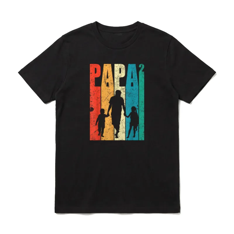 Papa Hoch 2 Dad Papa von Zwillingen & mehr T-Shirt – Klassisches T-Shirt in Schwarz