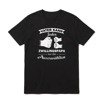 Zwillingspapa Twin Dad Vater T-Shirt – Klassisches T-Shirt in Schwarz
