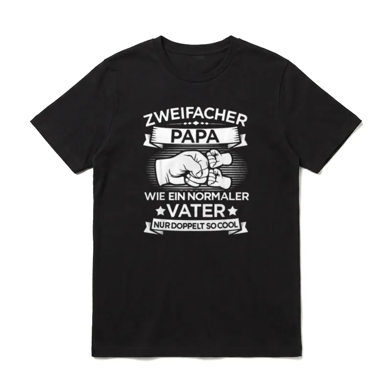 Zweifacher Papa für Vater T-Shirt – Klassisches T-Shirt in Schwarz