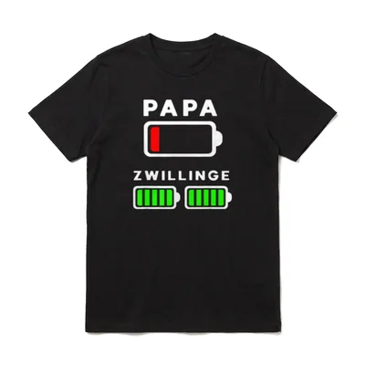 für den besten Vater Papa von Zwillingen & mehr T-Shirt – Klassisches T-Shirt in Schwarz