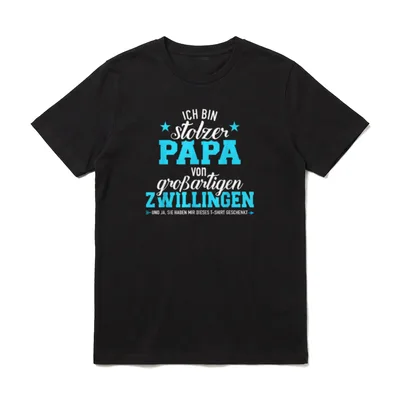 Stolzer Papa Vater Zwillinge T-Shirt – Klassisches T-Shirt in Schwarz