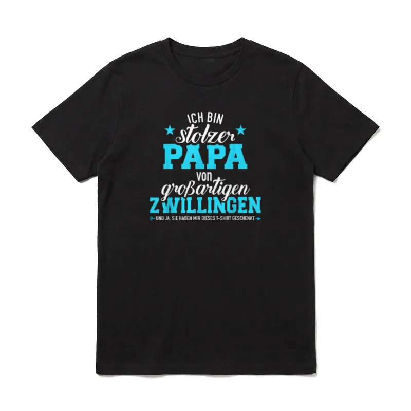 Stolzer Papa Vater Zwillinge T-Shirt – Klassisches T-Shirt in Schwarz