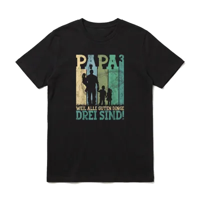 Papa Von 3 Kindern Weil T-Shirt – Klassisches T-Shirt in Schwarz