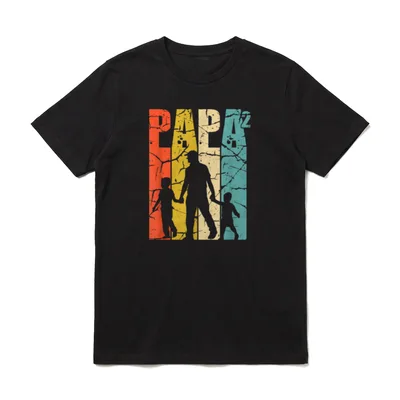 Papa 2 Söhne Dad hoch T-Shirt – Klassisches T-Shirt in Schwarz