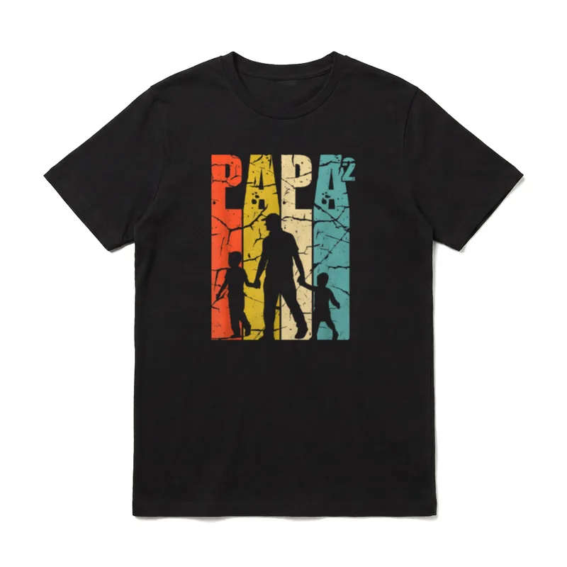 Papa 2 Söhne Dad hoch T-Shirt – Klassisches T-Shirt in Schwarz