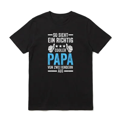Papa Von Zwei Kindern T-Shirt – Klassisches T-Shirt in Schwarz