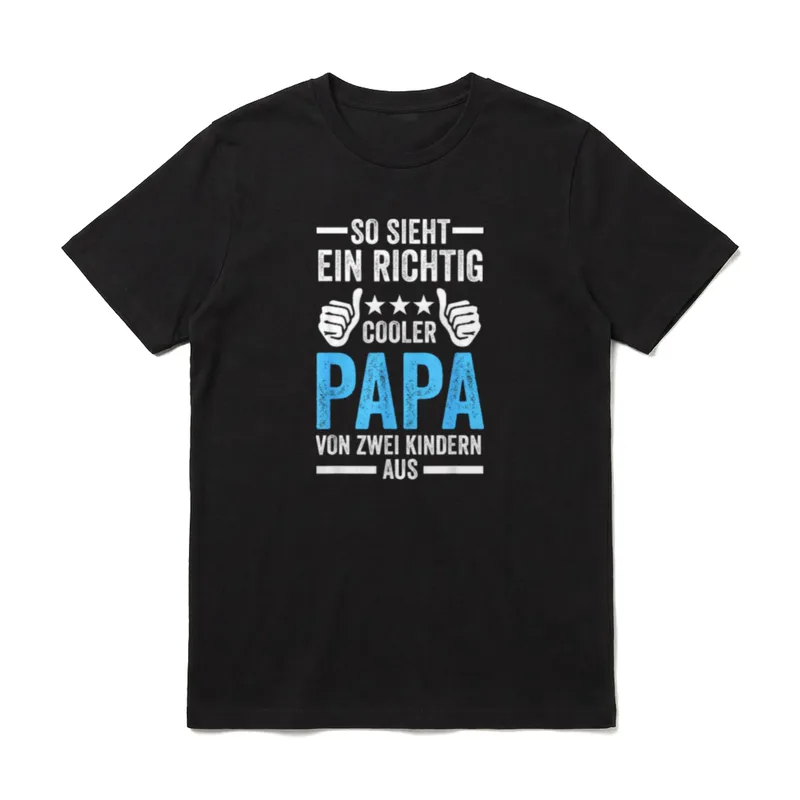 Papa Von Zwei Kindern T-Shirt – Klassisches T-Shirt in Schwarz