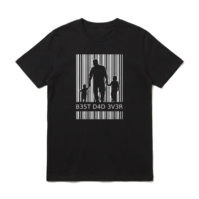 Best Dad Ever Vater 2 Strichcode T-Shirt – Klassisches T-Shirt in Schwarz